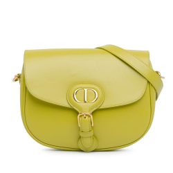 Christian Dior AB Dior Yellow Neon Yellow Calf Leather Medium Bobby Crossbody Italy