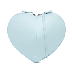 Azzedine Alaïa AB ALAÏA Blue Light Blue Calf Leather skin Le Coeur Heart Crossbody Italy