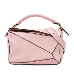 Loewe AB LOEWE Pink Light Pink Calf Leather Small Puzzle Satchel Spain