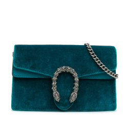 Gucci B Gucci Blue Velvet Fabric Super Mini Dionysus Crossbody Italy