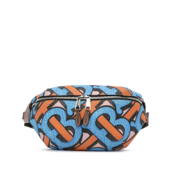 Burberry AB Burberry Blue with Orange Coated Canvas Fabric Monogram TB E Canvas Sonny Belt Bag Italy