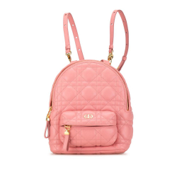 Christian Dior AB Dior Pink Lambskin Leather Leather Mini Cannage Dioramour Backpack Italy