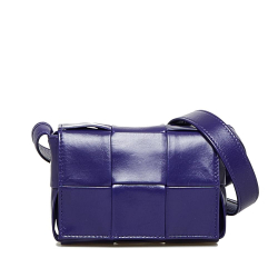 Bottega Veneta AB Bottega Veneta Purple Calf Leather Candy skin Intrecciato Cassette Crossbody Italy