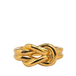 Hermès AB Hermès Gold Gold Plated Metal Atame Scarf Ring France