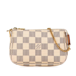 Louis Vuitton B Louis Vuitton White Damier Canvas Canvas Damier Azur Mini Pochette Accessoires France