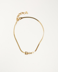 Christian Dior Logo Snake Chain Necklace