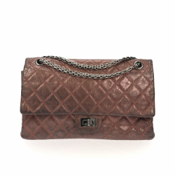 Chanel Sac bandoulière Chanel 2.55 en cuir métallisé