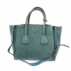 Prada Handtasche aus blauem Wildleder