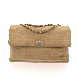 Chanel Sac bandoulière Chanel 2.55 en daim beige