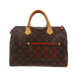 Louis Vuitton Sac à main Speedy 30 perforé monogramme orange Louis Vuitton en édition limitée