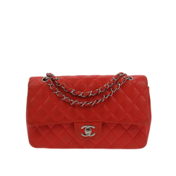 Chanel Timeless/Classique Umhängetasche aus rotem Leder