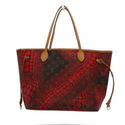 Louis Vuitton Limited Edition Rouge Yayoi Kusama Monogram Waves Neverfull MM Bag