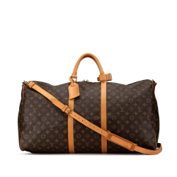 Louis Vuitton B Louis Vuitton Brown Monogram Canvas Canvas Monogram Keepall Bandouliere 60 France