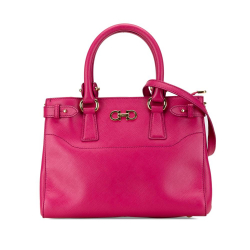 Salvatore Ferragamo B Ferragamo Pink Hot Pink Calf Leather Gancini Satchel Italy