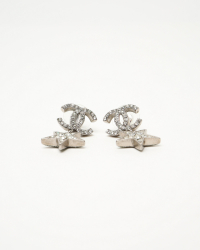 Chanel Coco Mark Icon Series Rhinestone Earrings