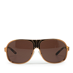 Prada AB Prada Brown Dark Brown N/a Plastic Round Tinted Sunglasses Italy