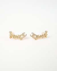 Chanel CC Rhinestone Earrings and Ear Cuffs Combo