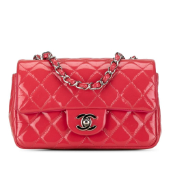 Chanel B Chanel Pink Patent Leather Leather Mini Rectangular Classic Patent Single Flap Italy