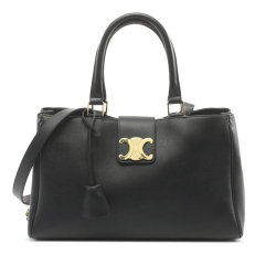 Celine B Celine Black Calf Leather Medium Supple skin Appoline Satchel France