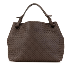 Bottega Veneta B Bottega Veneta Brown Dark Brown Calf Leather Medium Intrecciato Garda Italy