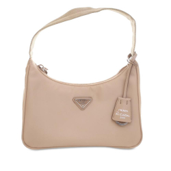 Prada AB Prada Brown Beige Nylon Fabric Tessuto Re-Edition 2000 Shoulder Bag Italy