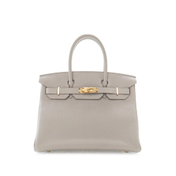 Hermès AB Hermès Gray Light Gray Calf Leather Clemence Birkin Retourne 30 France