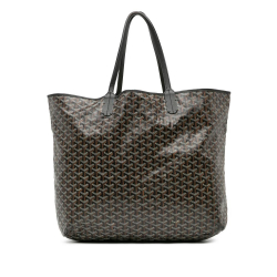 Goyard B Goyard Black Coated Canvas Fabric Goyardine Saint Louis GM France