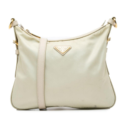 Prada B Prada White Nylon Fabric Tessuto Crossbody Bag Italy