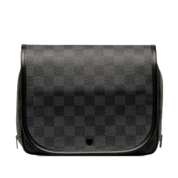 Louis Vuitton AB Louis Vuitton Black Damier Canvas Canvas Damier Graphite Hanging Toiletry Kit Pouch France