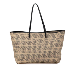 Fendi B Fendi Brown Light Brown Canvas Fabric Zucchino Tote Italy