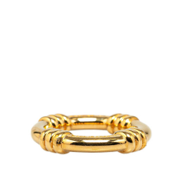 Hermès B Hermès Gold Gold Plated Metal Bouet Scarf Ring France