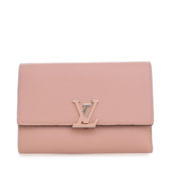 Louis Vuitton B Louis Vuitton Pink Light Pink Calf Leather Taurillon Capucines Compact Wallet France