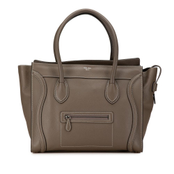 Celine B Celine Brown Calf Leather Medium Luggage Tote Italy