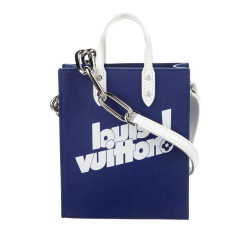 Louis Vuitton AB Louis Vuitton Blue Calf Leather Everyday Sac Plat XS Spain