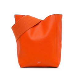 Celine AB Celine Orange Calf Leather Small Seau Sangle Italy