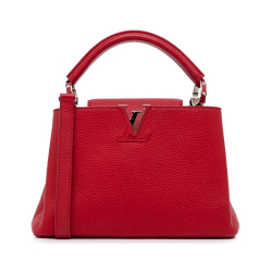 Louis Vuitton AB Louis Vuitton Red Calf Leather Taurillon Capucines BB France