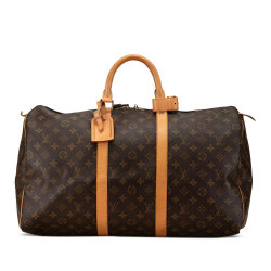 Louis Vuitton B Louis Vuitton Brown Monogram Canvas Canvas Monogram Keepall 50 France