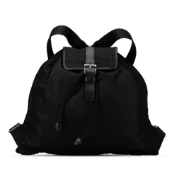 Prada B Prada Black Nylon Fabric Tessuto Backpack Italy