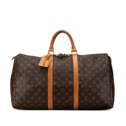 Louis Vuitton B Louis Vuitton Brown Monogram Canvas Canvas Monogram Keepall 50 France