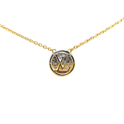 Louis Vuitton B Louis Vuitton Gold with Silver Gold Plated Metal Bicolor Collier L to V Pendant Necklace Italy