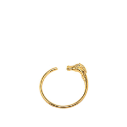 Hermès AB Hermès Gold Gold Plated Metal Tete de Cheval Horse Bangle France