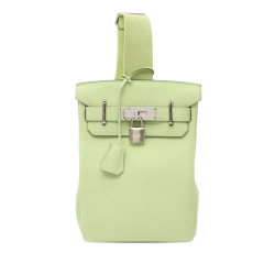 Hermès AB Hermès Green Light Green Calf Leather Togo Kelly Hac A Dos PM France