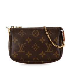 Louis Vuitton B Louis Vuitton Brown Monogram Canvas Canvas Monogram Mini Pochette Accessoires France