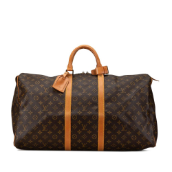 Louis Vuitton B Louis Vuitton Brown Monogram Canvas Canvas Monogram Keepall 55 France