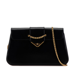 Cartier B Cartier Black Calf Leather Sapphire Chain Crossbody France