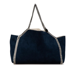 Stella McCartney B Stella McCartney Blue Navy Polyester Fabric Shaggy Deer Falabella Reversible Tote Italy