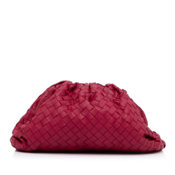 Bottega Veneta AB Bottega Veneta Pink Nappa Leather Leather Intrecciato The Pouch Italy