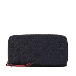 Louis Vuitton AB Louis Vuitton Blue Dark Blue Monogram Empreinte Leather Zippy Long Wallet France