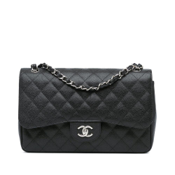 Chanel AB Chanel Black Caviar Leather Leather Jumbo Classic Caviar Double Flap Italy