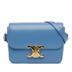 Celine AB Celine Blue Light Blue Calf Leather Teen Triomphe Crossbody Italy